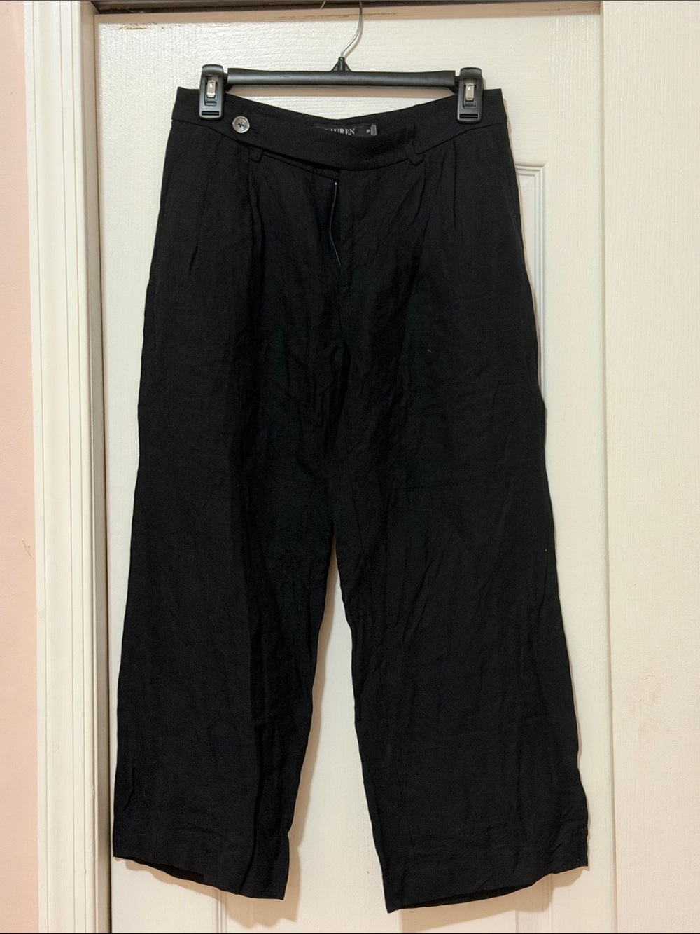 Lauren Ralph Lauren Black Cropped Wide-Leg Pants